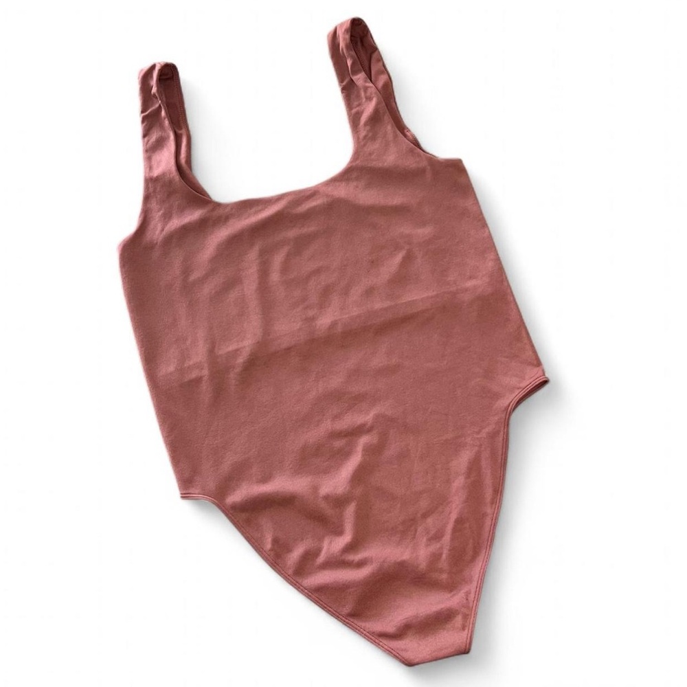 A New Day Dusty Rose Seamless Square Neck Bodysuit Stretch One Piece Large